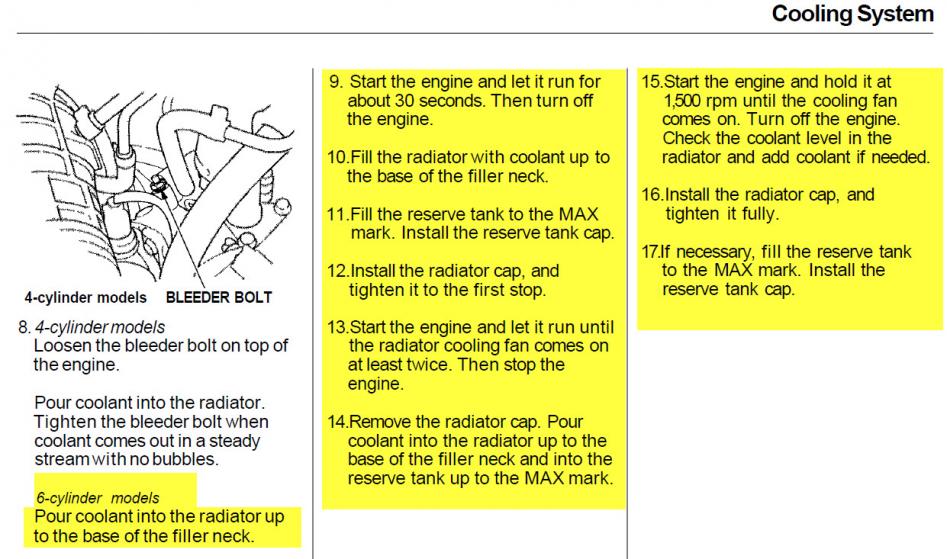 2000 Honda Accord 3.0 Radiator Bleeding - Honda Accord Forum 