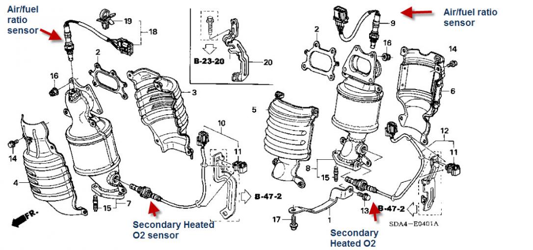 2003 Honda Accord V6 Bank 1 Catalytic Converter